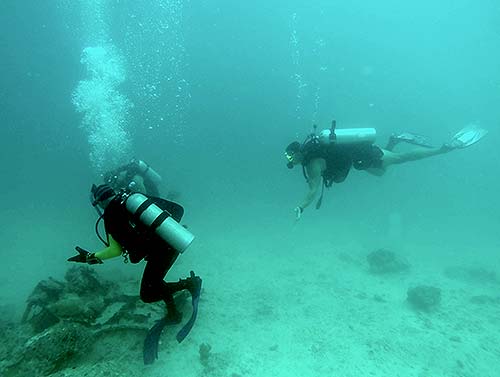 diving in palau with bentprop