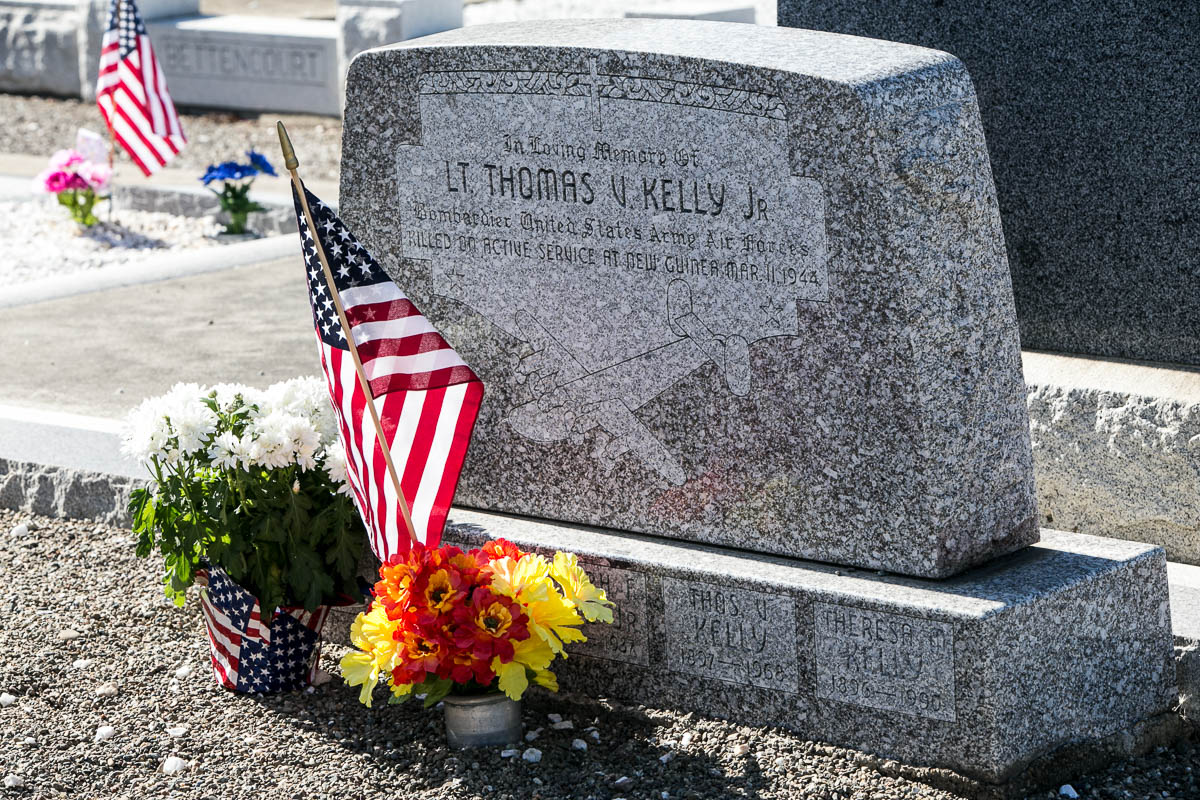Gravestone of Lt. Thomas Kelly, Memorial Day Service, MIA Research - Harry Parker Photography